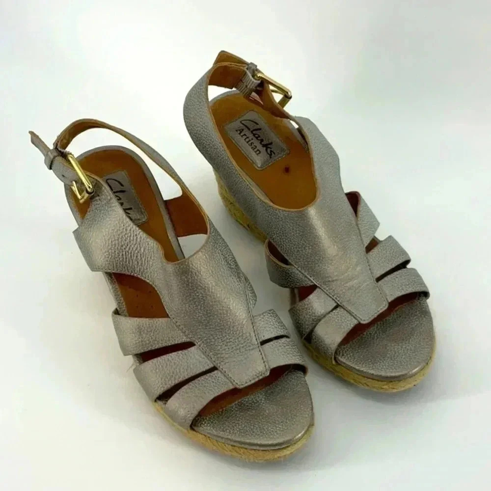 CLARK ESPRADRILLA LEATHER SANDALS - Picture 3 of 6